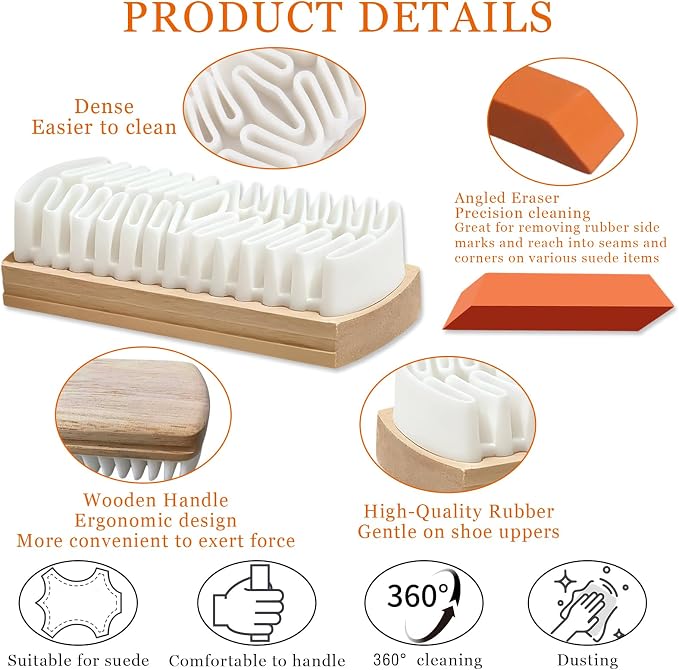 2PCS Suede Brush for Shoes Nubuck Brush Suede Eraser Suede Shoe Brush Suede - Image 6
