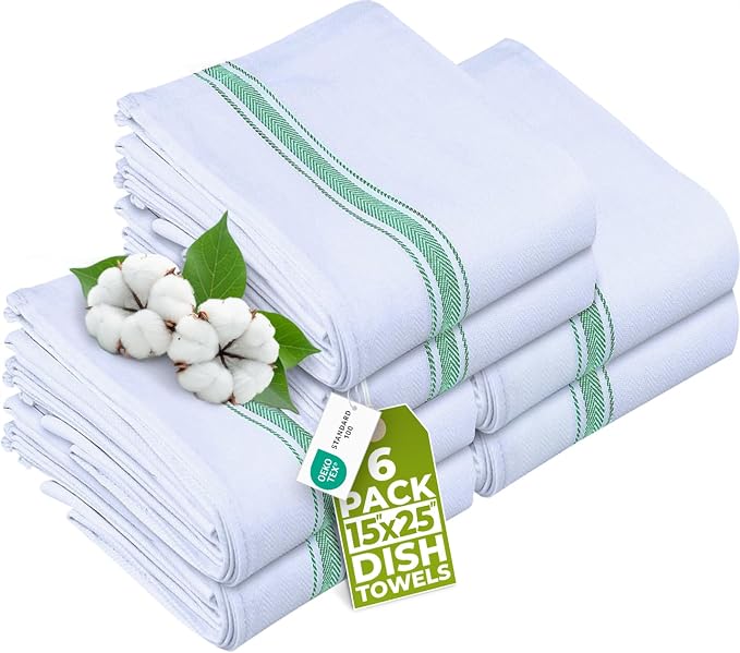 Utopia Towels Green Dish Towels 100% Ring Spun Cotton Highly Absorbent & by UTOPIATOWELS