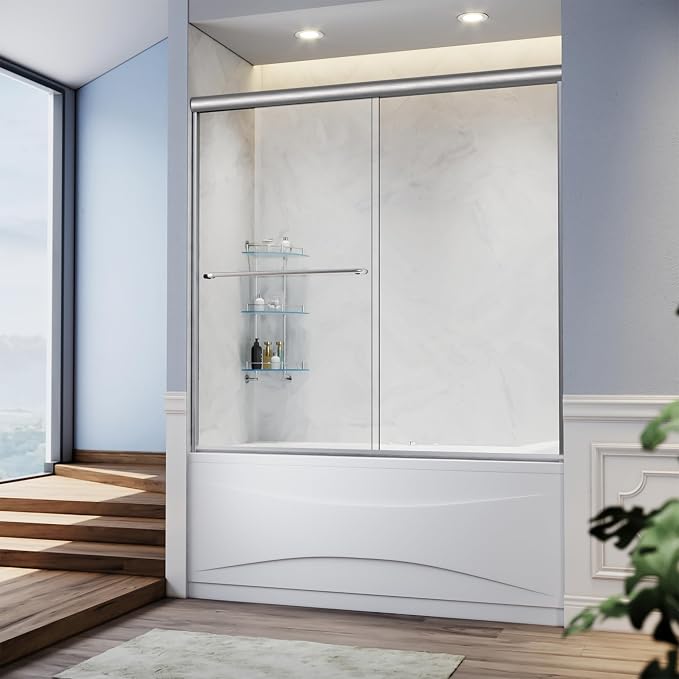 SUNNY SHOWER Glass Sliding Shower Door by SUNNYSHOWER
