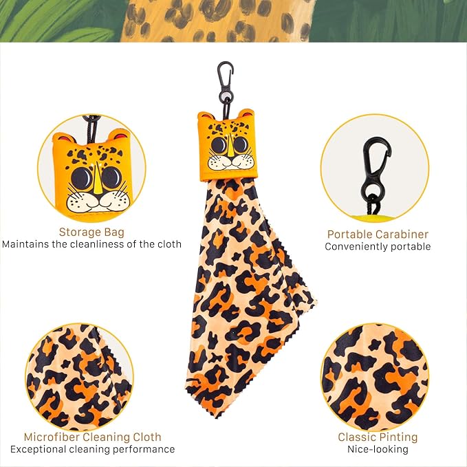 Glasses Cleaning Cloth Original Cute Animals, Double-Sided Microfiber Eye Glass - Image 5