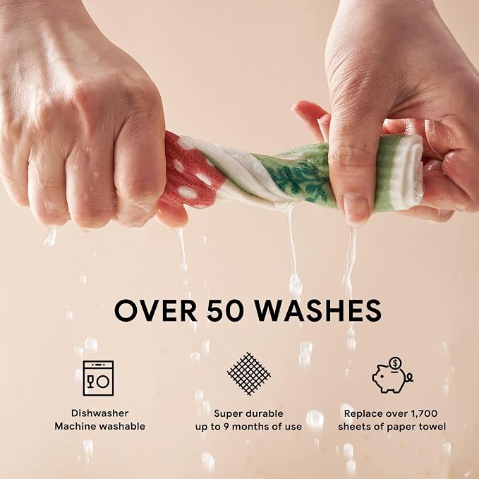 RECYCO Swedish Dishcloths for Kitchen | 6 Packs Forest Mushroom Washable Dish - Image 5