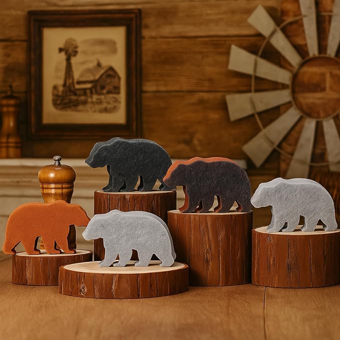 Tioncy 12 Pack Rustic Bear Kitchen Sponges Bulk 4 Colors Cute Dual Sided by Tioncy