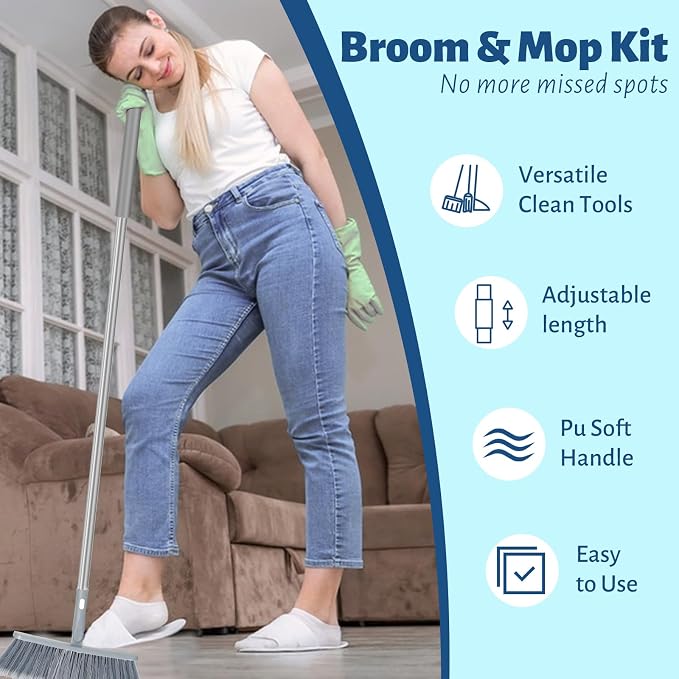 3-in-1 Detachable Broom and Mop Set Combo - Image 2