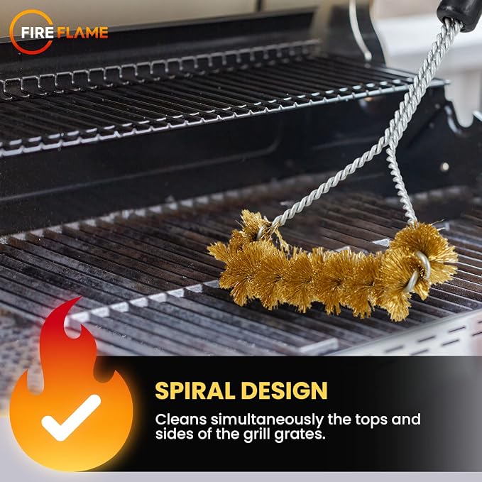 Fireflame BBQ Grill Brush – Non-Scratch Brass Bristles - Image 4