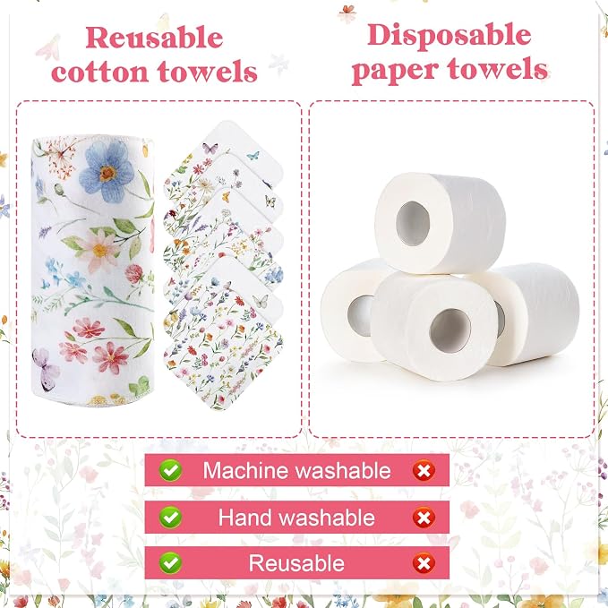 36 Pcs Reusable Paper Towels Roll Paperless Cotton Cloth 9.8" X 11" Washable - Image 8
