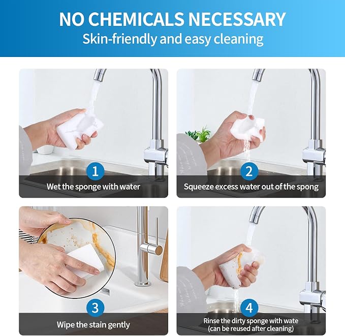 Magic Cleaning Eraser Sponges, 50 Pack Melamine Foam Pads - Image 5