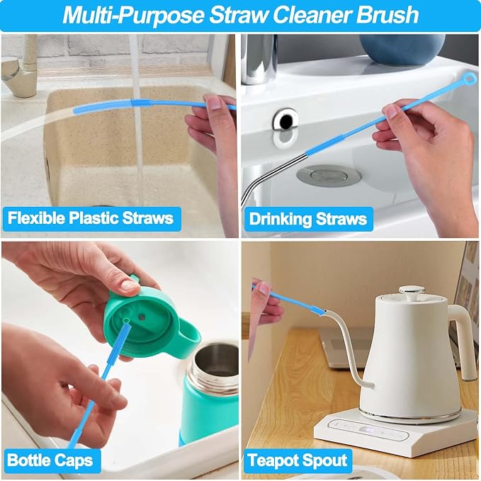 XANGNIER Silicone Straw Cleaner Brush, Straw Cover - Image 4