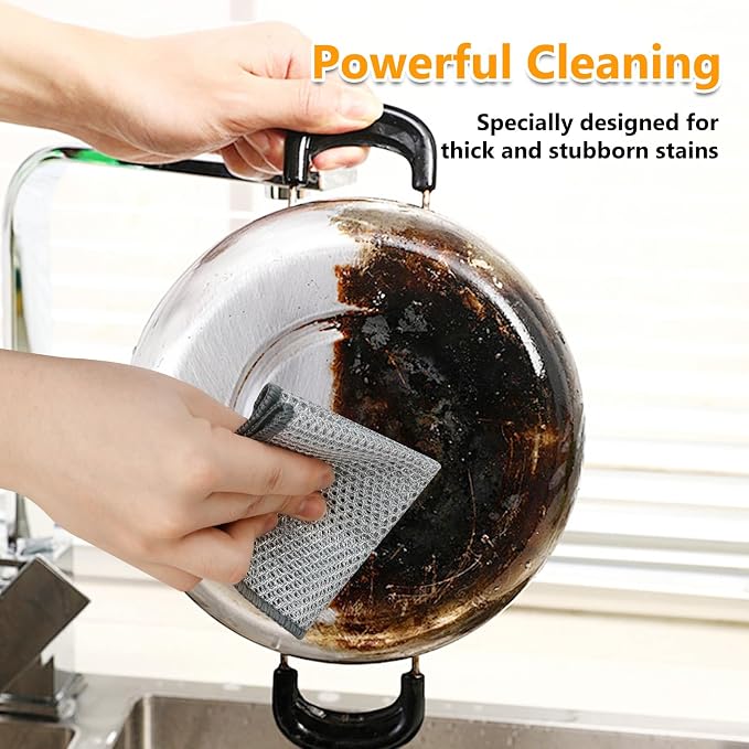 15PCS Multipurpose Wire Dishwashing Rag, Non Scratch Wire Dishcloth, Reusable - Image 8