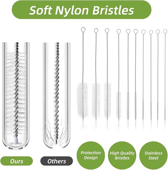 10 Pcs Straw Cleaning Brushes, 8.2 Inch Straw Cleaner Brush Extra Long Straw - Image 6