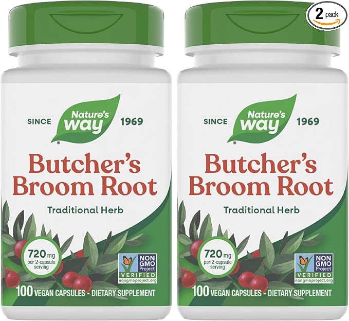 Nature's Way Butcher's Broom Root, Traditional Leg Vein Support*, 100 Vegan by NaturesWay%C2%AE