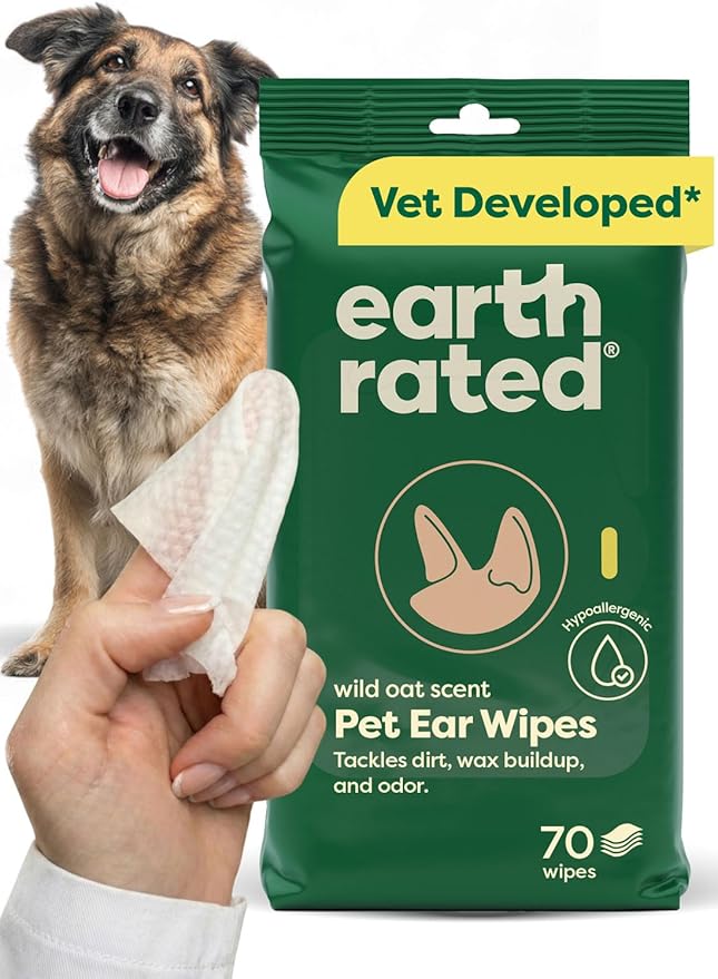 Earth Rated Dog Ear Wipes, Vet-Developed Pet Ear Wipes by EarthRated