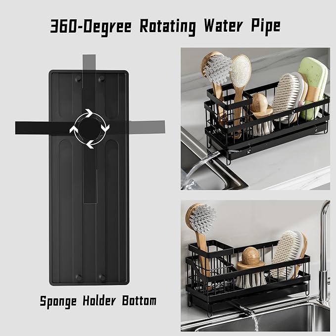 Large Sponge Holder for Sink, Stainless Steel Sink Caddy Organizer - Image 2