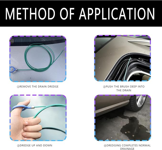 Luminuti1 Pcs Sunroof Drain Cleaning Tool, Long Wire Brush Sunroof Drain - Image 2