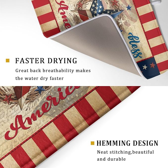 4th of July God Bless Dish Drying Mat - Image 3