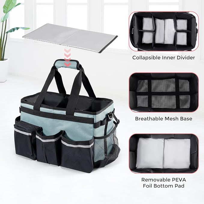 ProCase Cleaning Caddy Bag for Housekeepers, Foldable Cleaning Supply Bag - Image 3