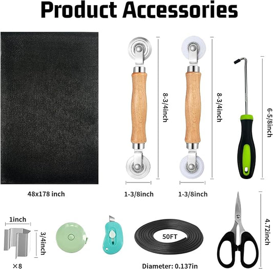 Window Screen Replacement, Screen Door Repair Kit, Including 50 FT - Image 2