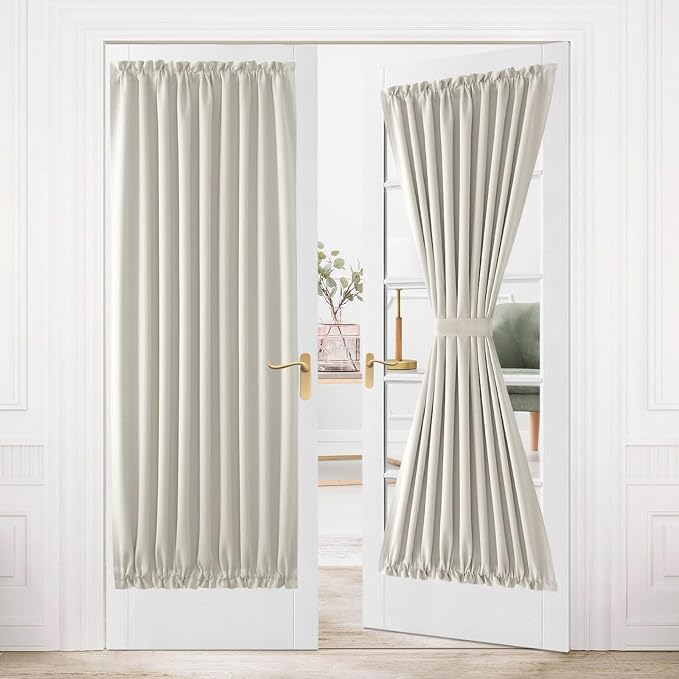 DWCN French Door Curtains – Rod Pocket Thermal Blackout Curtain by DWCN