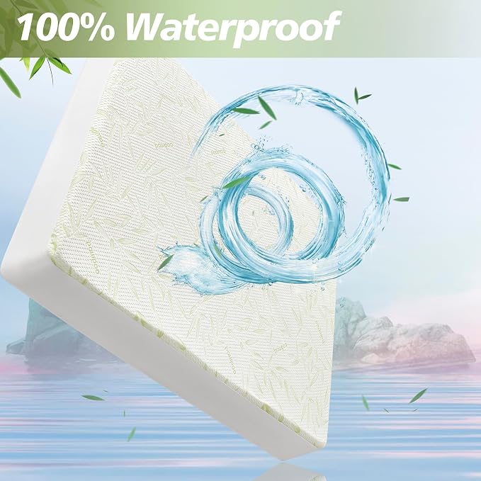 Twin XL Mattress Protector Waterproof Mattress Pad Washable Bamboo Rayon - Image 5