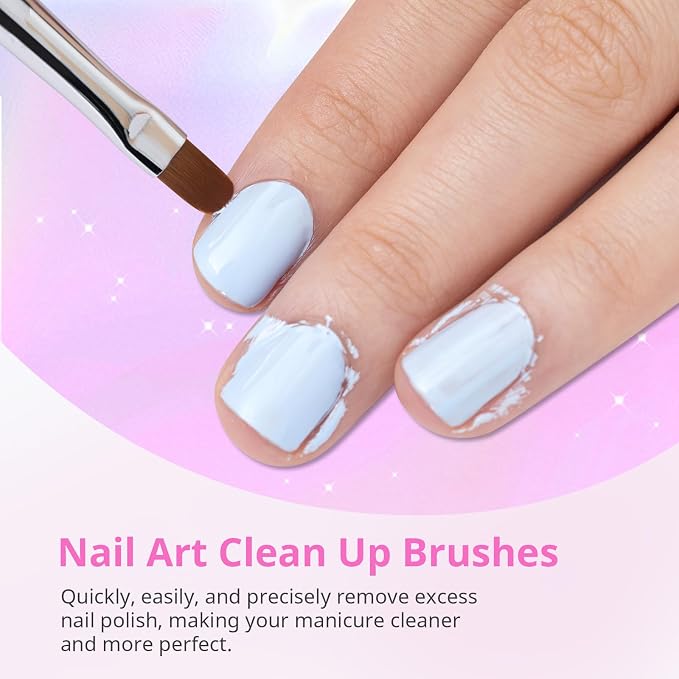 AIRSEE Nail Art Clean Up Brushes, Painting Brushes, Art Design DIY Tools - Image 2