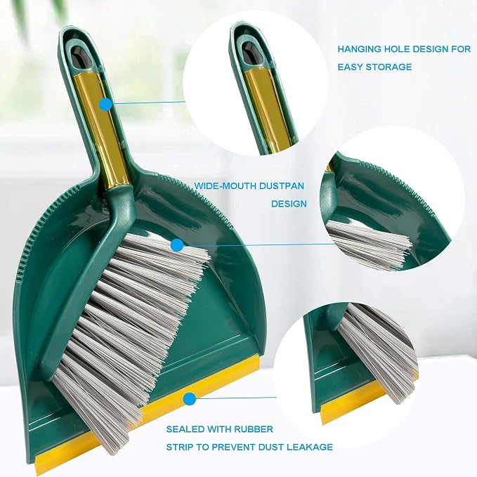 Small Broom with Dustpan Combo Set Mini Broom and Brush Set Hand Sweeper - Image 6