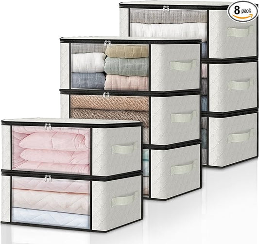 HomeHacks Storage 8-Pack Clothes Organizer Storage Bags Foldable Storage Box by HomeHacks