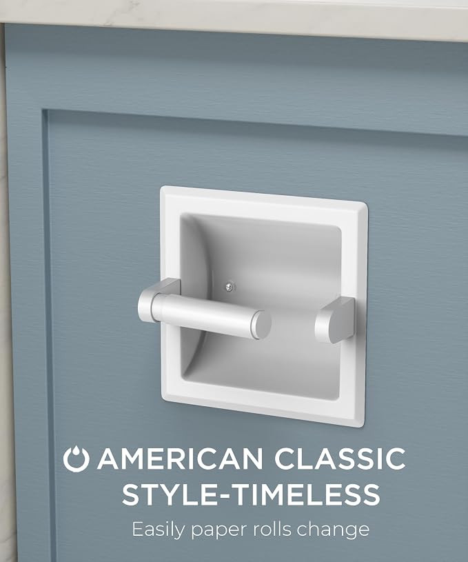 FORIOUS Recessed Toilet Paper Holder, Stainless Steel Durable Tissue Roll - Image 3