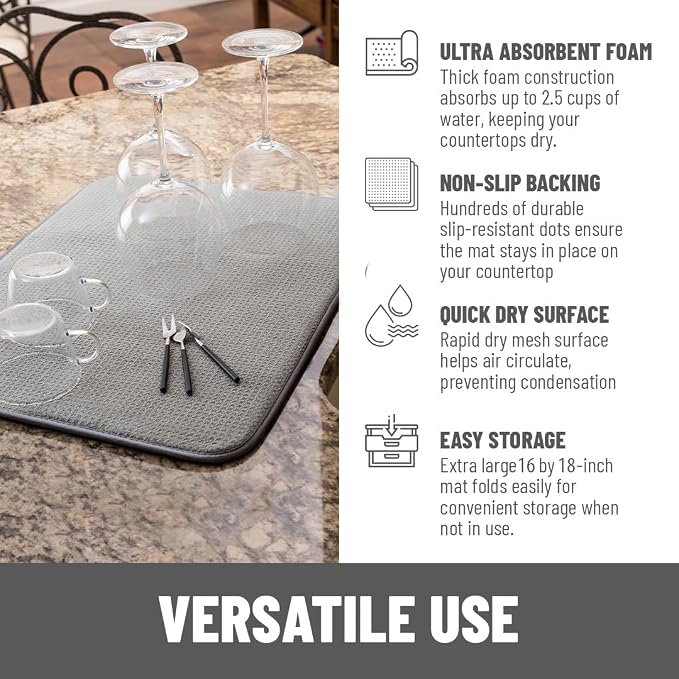 Bellemain XXL Dish Mat Microfiber Dish Drying Mat, Super absorbent - Image 4