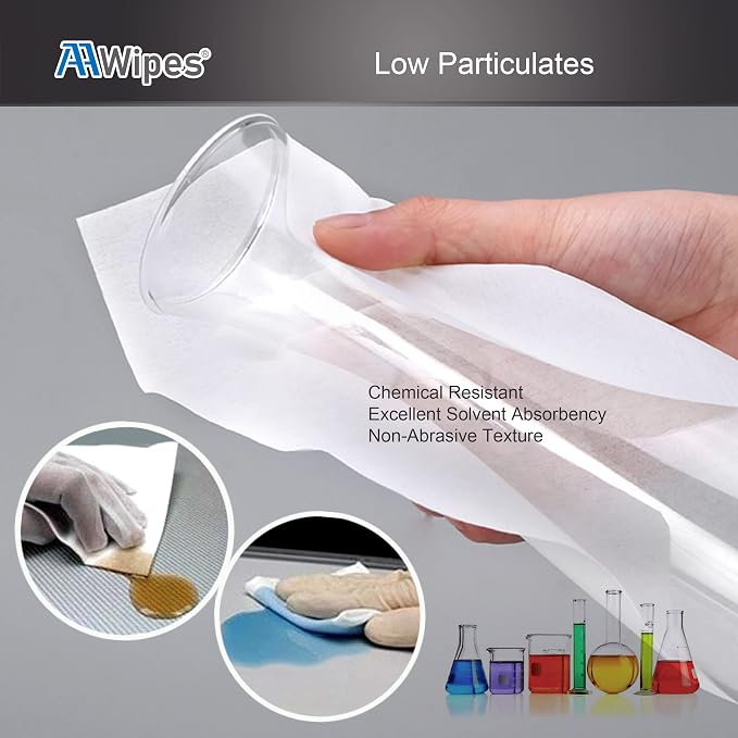AAwipes Cleanroom Wipes 6" x 6" Lint Free Wipes Cellulose/Polyester Wipers - Image 7