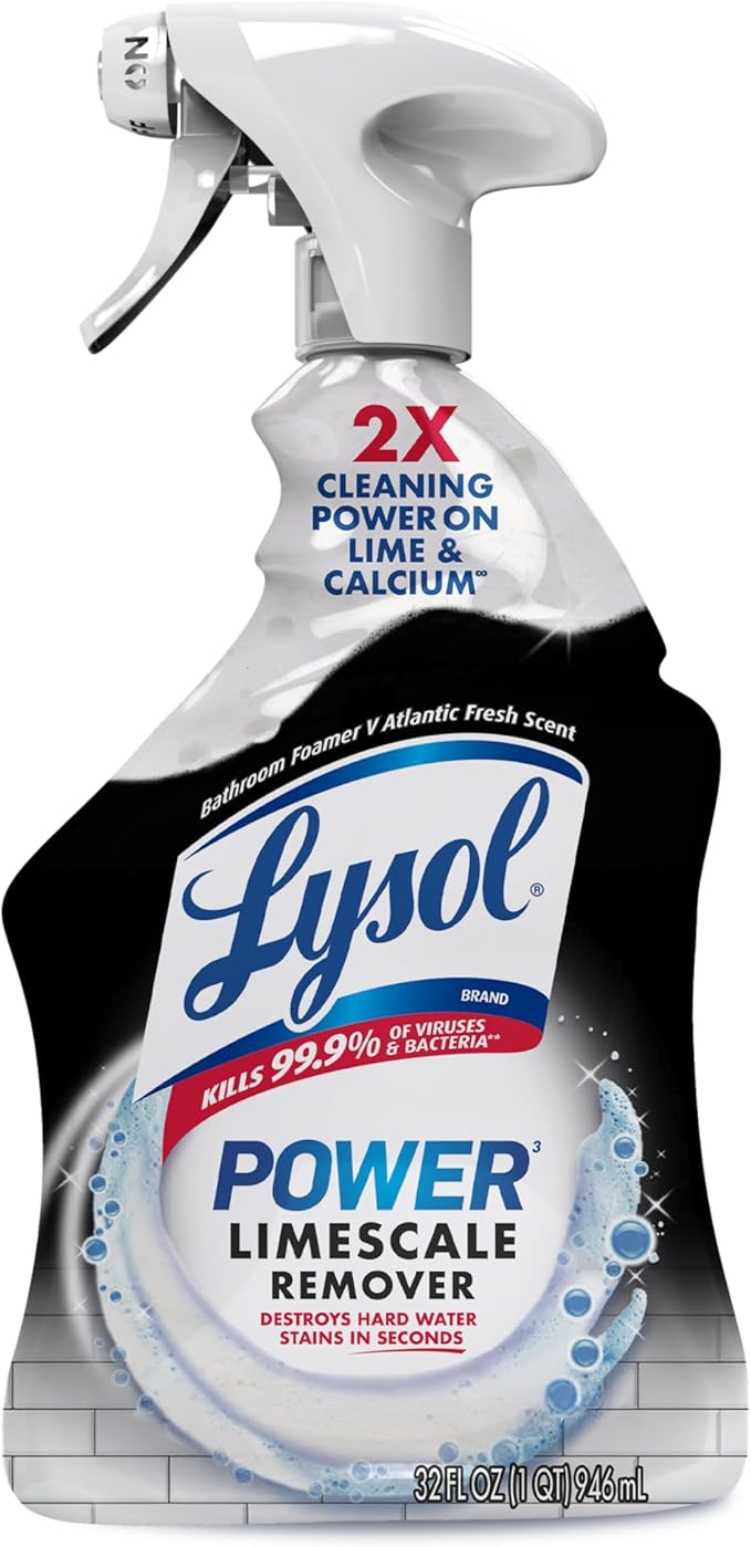 Lysol Power Limescale Remover Bathroom Cleaner Spray, Hard Water Stain Remover by Lysol