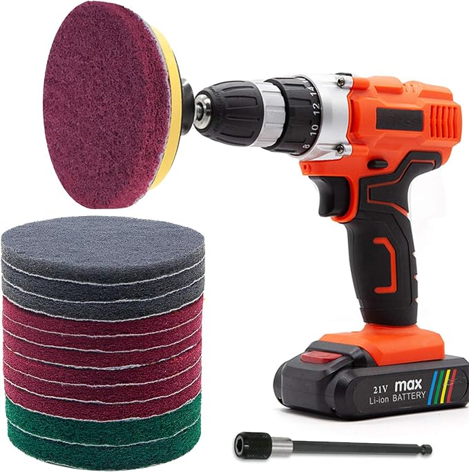 Power Scrub Pads Drill Attachment, GOH DODD 15 Pieces 5 Inch Headlight by GOHDODD