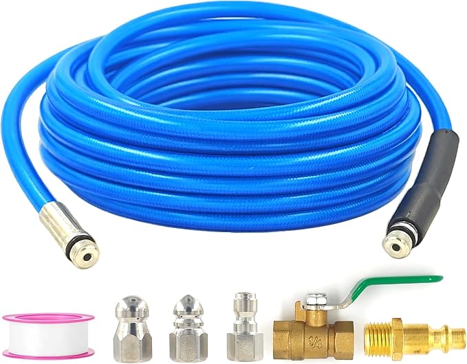 Dryer Vent Cleaner Kit - 32ft Pressure Hose + 1/4 Air Quick Connect + 2 Jetter by Enovorld