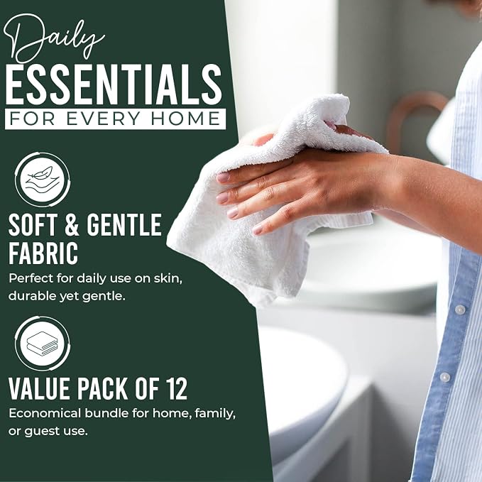 DAN RIVER 12 Pack Wash Cloths for Showering - Image 3