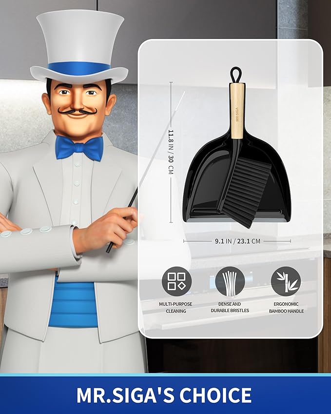 MR.SIGA Dustpan and Brush Set, Portable Cleaning Brush and Dustpan Combo - Image 2