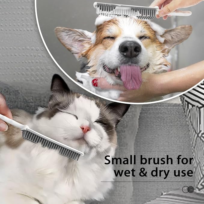 Rubber Broom with Squeegee, Pet Hair Removal 52.8 inches Long Handle, Push Fur - Image 5