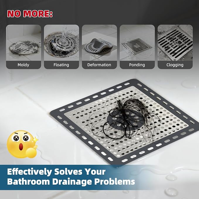 Hibbent 2 Pack Shower Drain Hair Catcher, Shower Drain Cover - Image 3