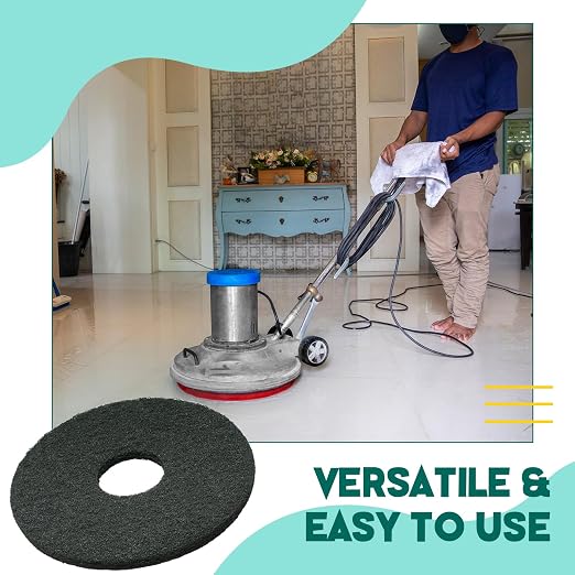 12" Black Scrubbing Pads Commercial Cleaning Orbiter Pads-Maintenance Non Woven - Image 5