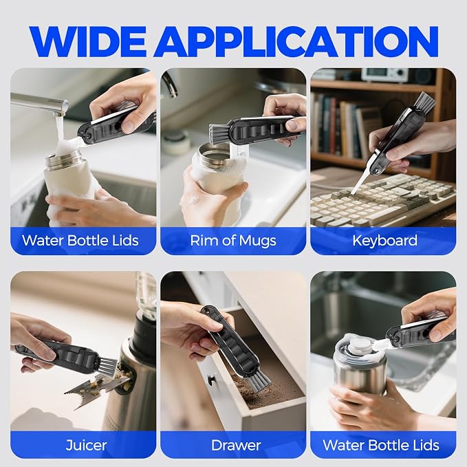 6 Pack Holikme 4 in 1 Cup Lid Cleaning Brush Set - Image 6