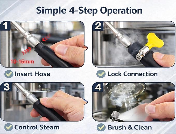 Coffee Machine Steam Brush, 36 Inch Silicone Hose Espresso Steam Wand Cleaning - Image 4