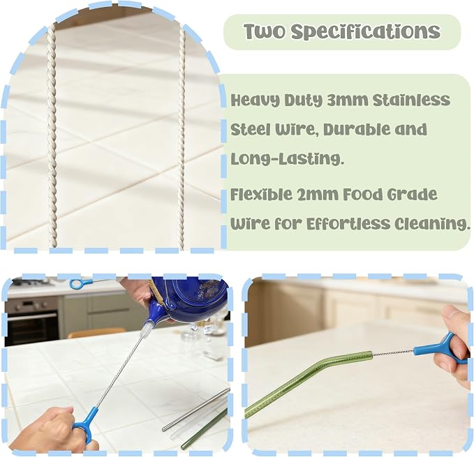 Straw Cleaner Brush, Extra Long Straw Cleaning Brushes - Image 4