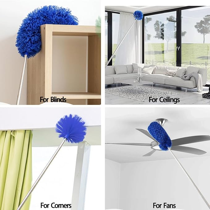 Cobweb Duster with Extension Pole, Ceiling Cob Web Cleaner Kit with 2 Duster - Image 5