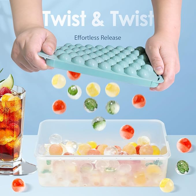 WIBIMEN Ice Cube Tray with Lid and Bin - Image 2