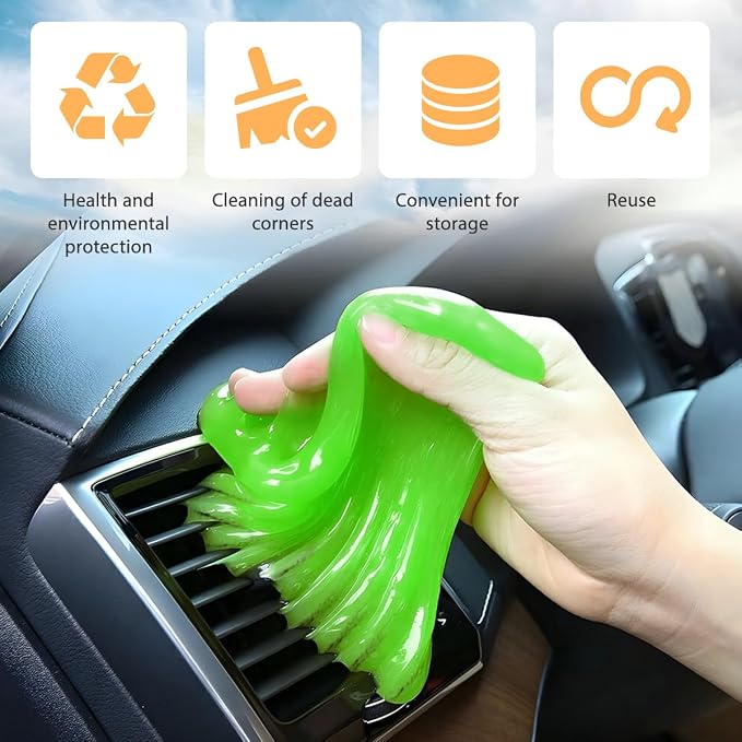 Car Cleaning Gel, Reusable Vehicle Air Vent Crevice Detailing Putty, Automotive - Image 3