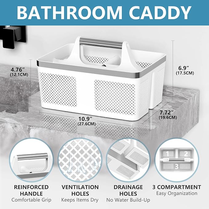 Plastic Shower Caddy Dorm: Portable Bathroom Caddy Organizer - Image 2