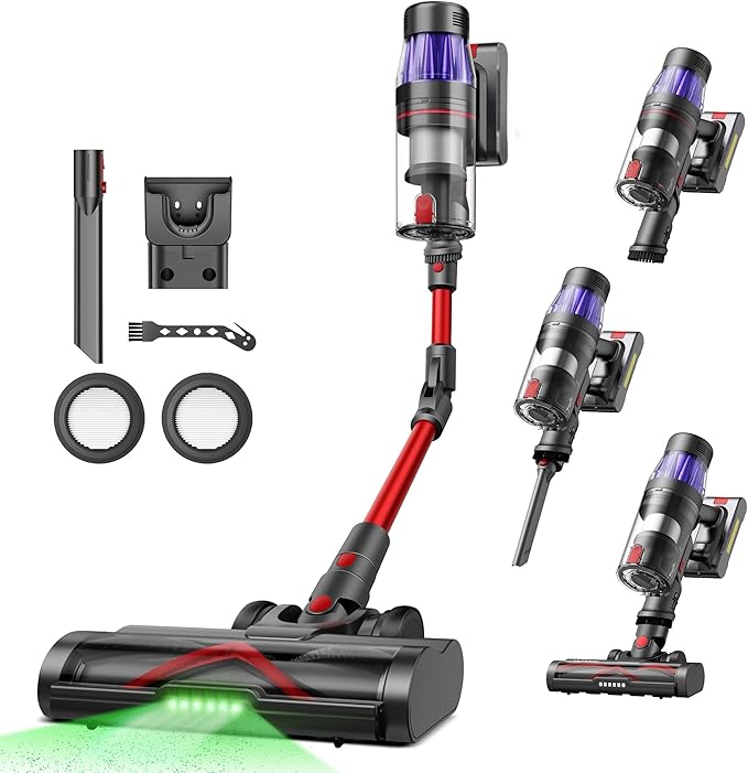 Ultenic Cordless Vacuum Cleaner, 550W/50Kpa, 60Mins Runtime, 180°Bendable Wand by Ultenic