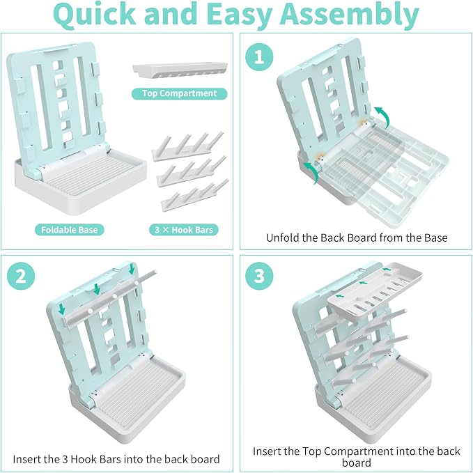 Baby Bottle Drying Rack, Vertical Standing Bottle Dryer Rack Holder-Space - Image 5