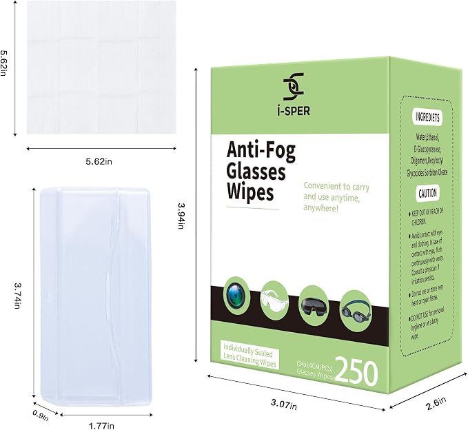 250 Count Anti Fog Lens Wipes for Eyeglasses, Pre-Moistened Individual Wrapped - Image 3