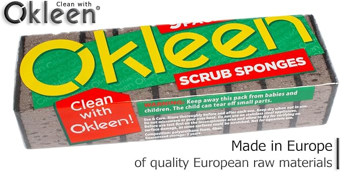 Taupe Multi Use Scrub Sponges. Made in Europe. 9 Pack, 4.3x2.8x1.4 inches. Best - Image 2