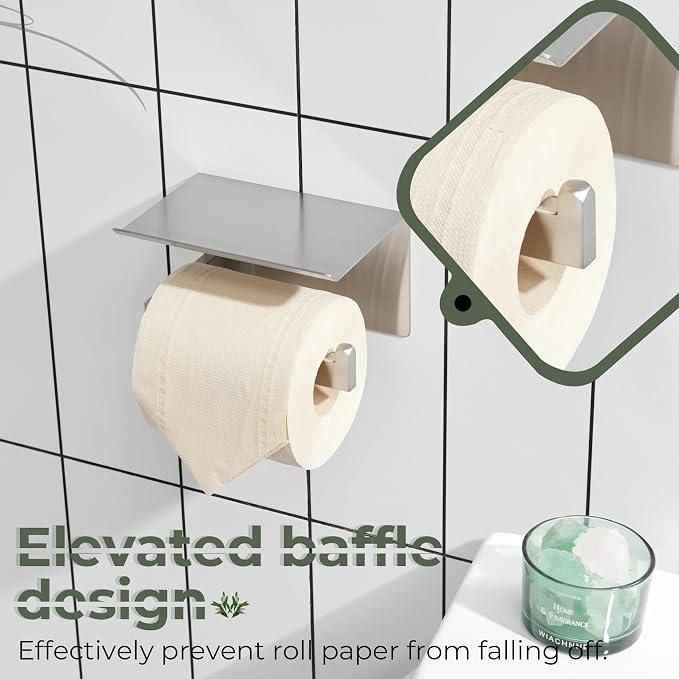 KOKOSIRI Toilet Paper Roll Holder Brushed Nickel Toilet Paper Holder - Image 4