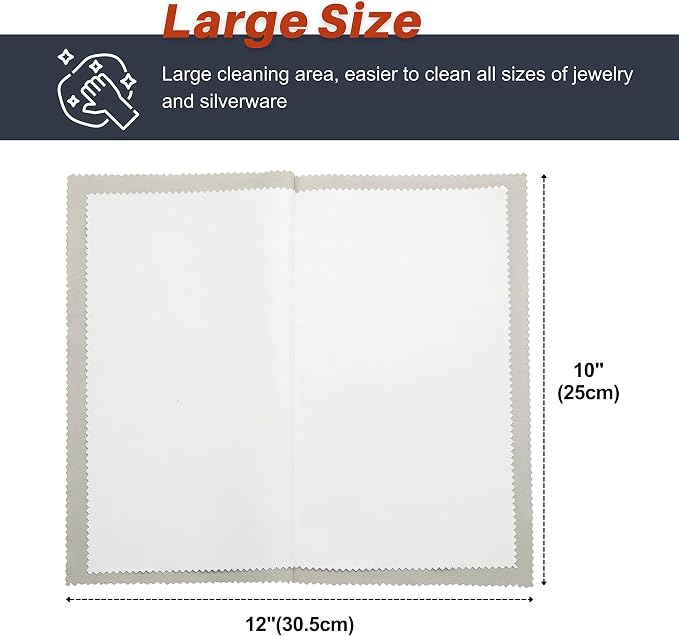 CATIFLIN 3pcs Multi-Layer Jewelry Cleaning Cloth, Large Silver Polishing Cloth - Image 2