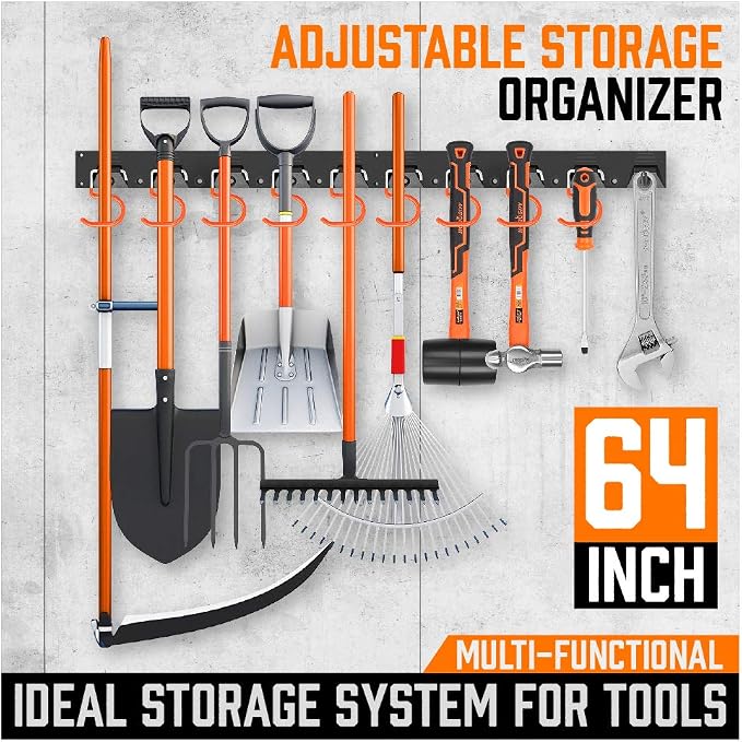 HORUSDY 64'' Adjustable Wall Mount Tool Organizer, Garage Tool Storage System - Image 3